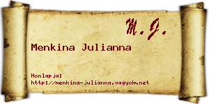 Menkina Julianna névjegykártya